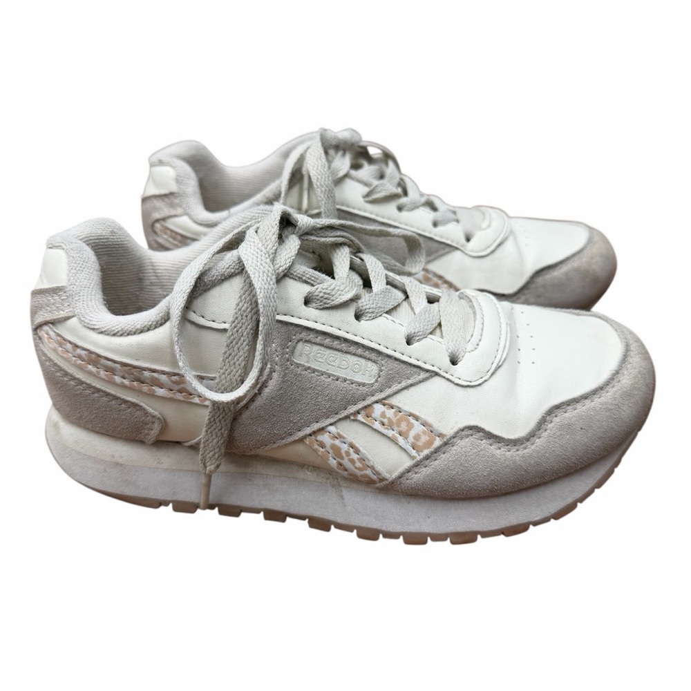 Reebok Little Girls Sneakers Size 2 Cream Leopard Print